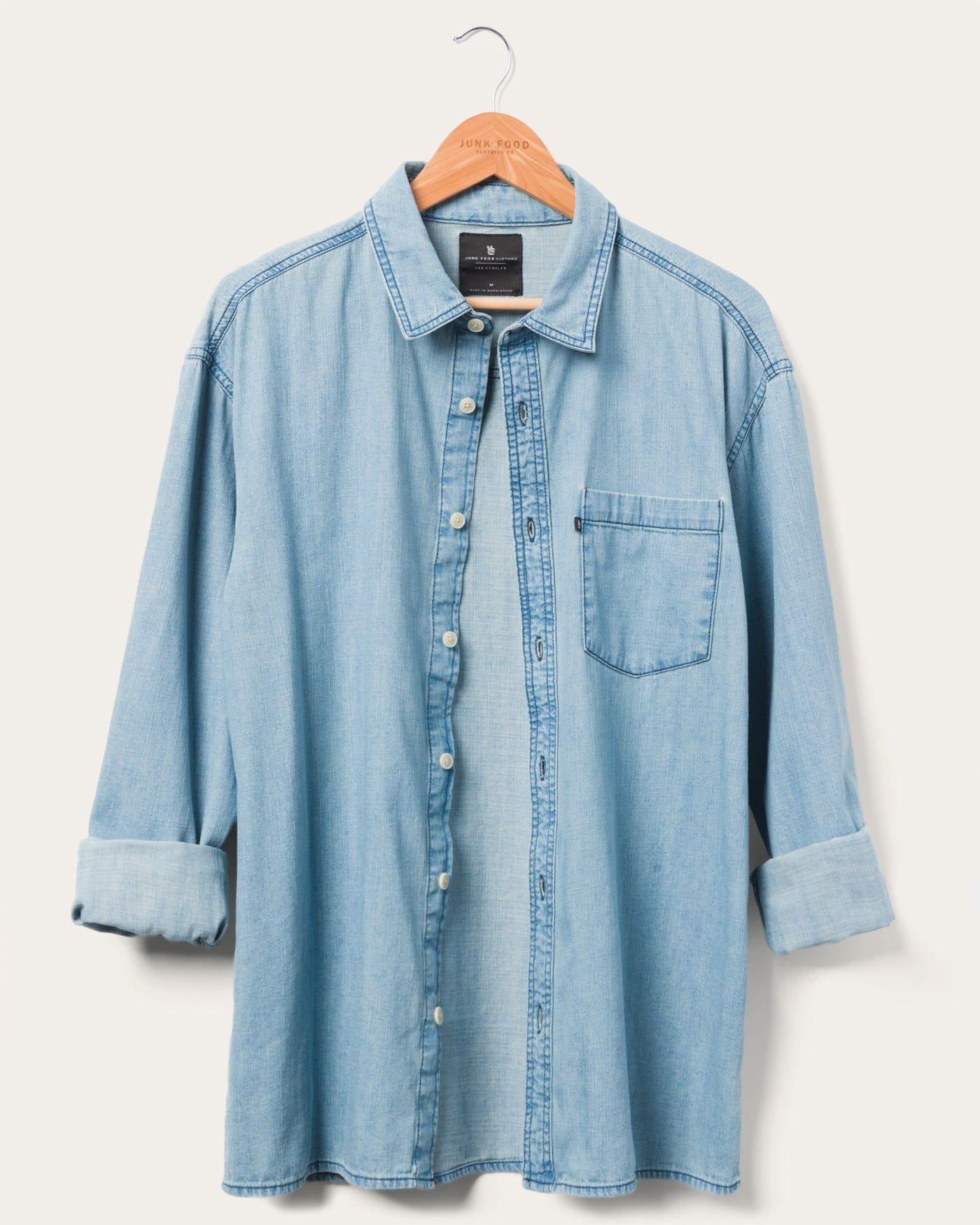 Men's Randell Oversized Denim Twill Shirt sold by Junk Food Clothing