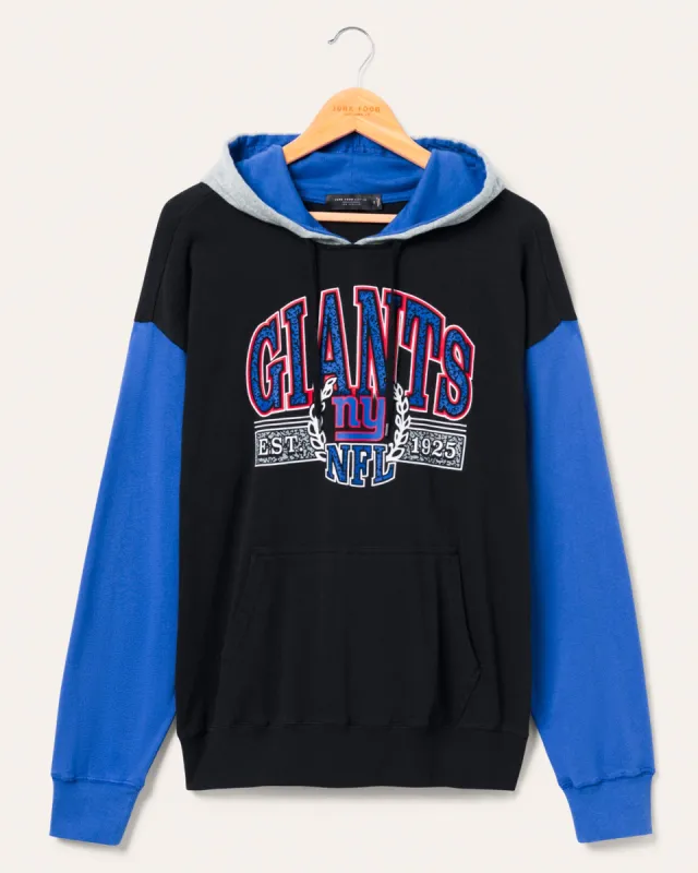 New York Giants Tri Color Block Hoodie sold by Junk Food Clothing