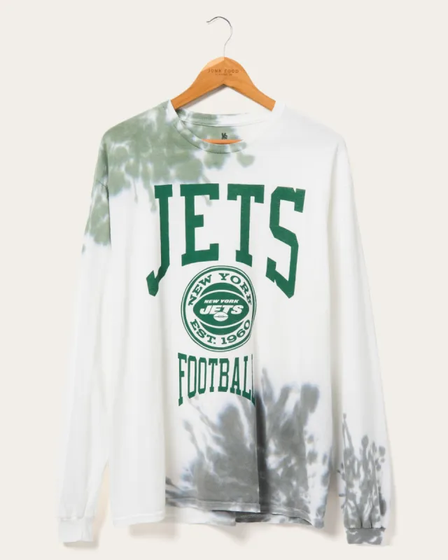 NFL New York Jets Tie Dye Long Sleeve Flea Market Tee sold by Junk Food Clothing