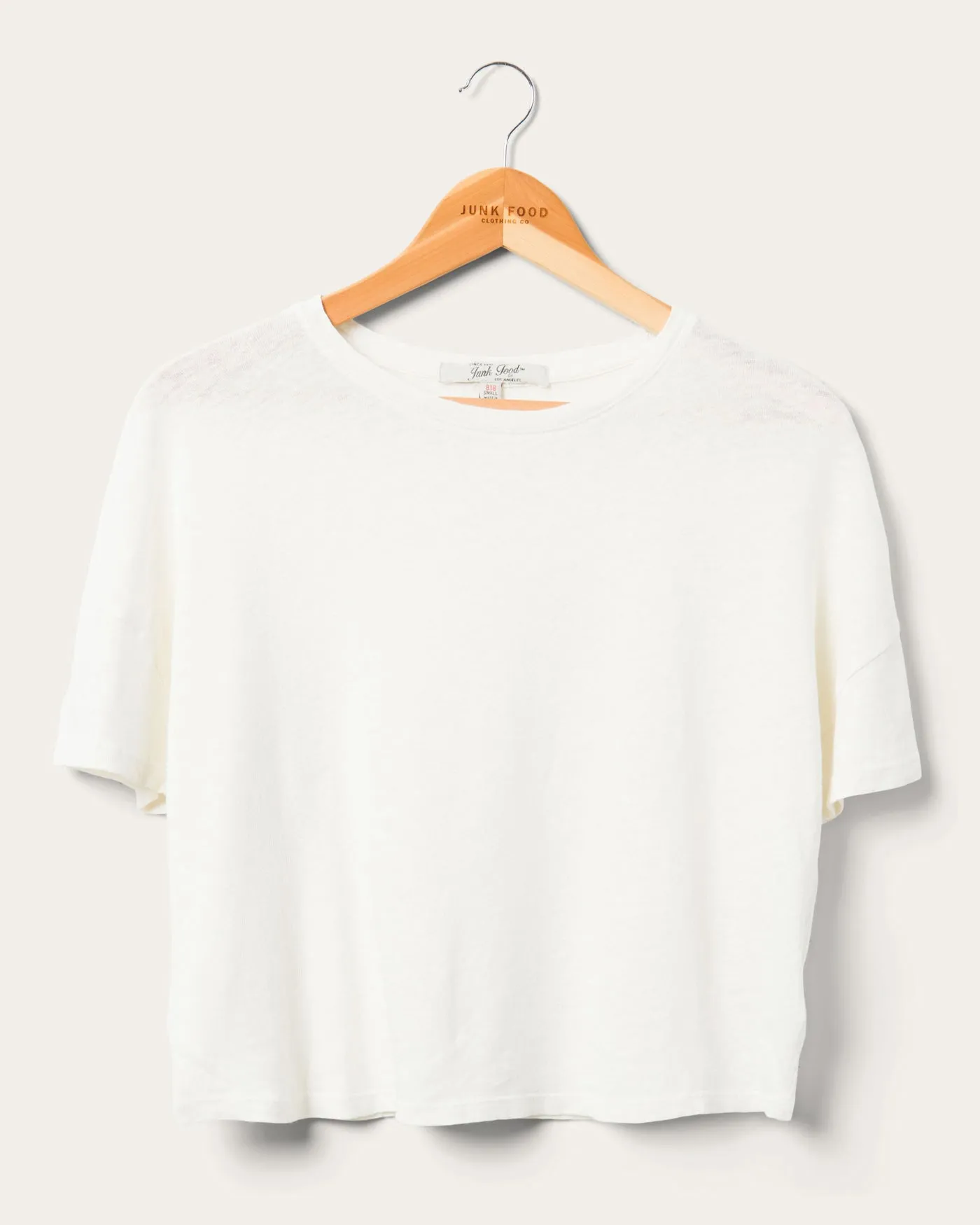 Women's Linen Crop Tee sold by Junk Food Clothing