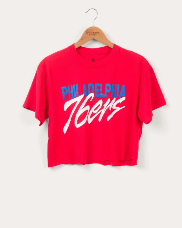 Women's 76ers Cropped Tee sold by Junk Food Clothing