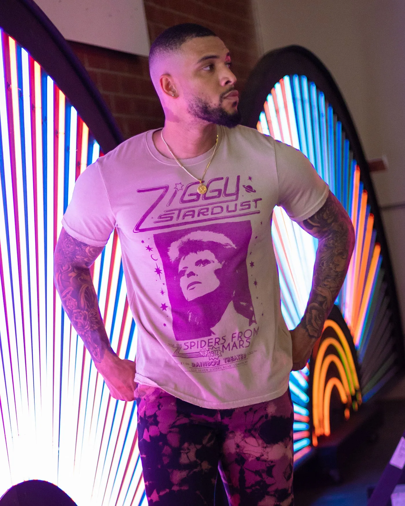 David Bowie Ziggy Stardust Spiders Vintage Tee sold by Junk Food Clothing product image thumbnail 2