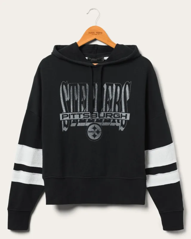 Women's Steelers Stripe Hoodie sold by Junk Food Clothing