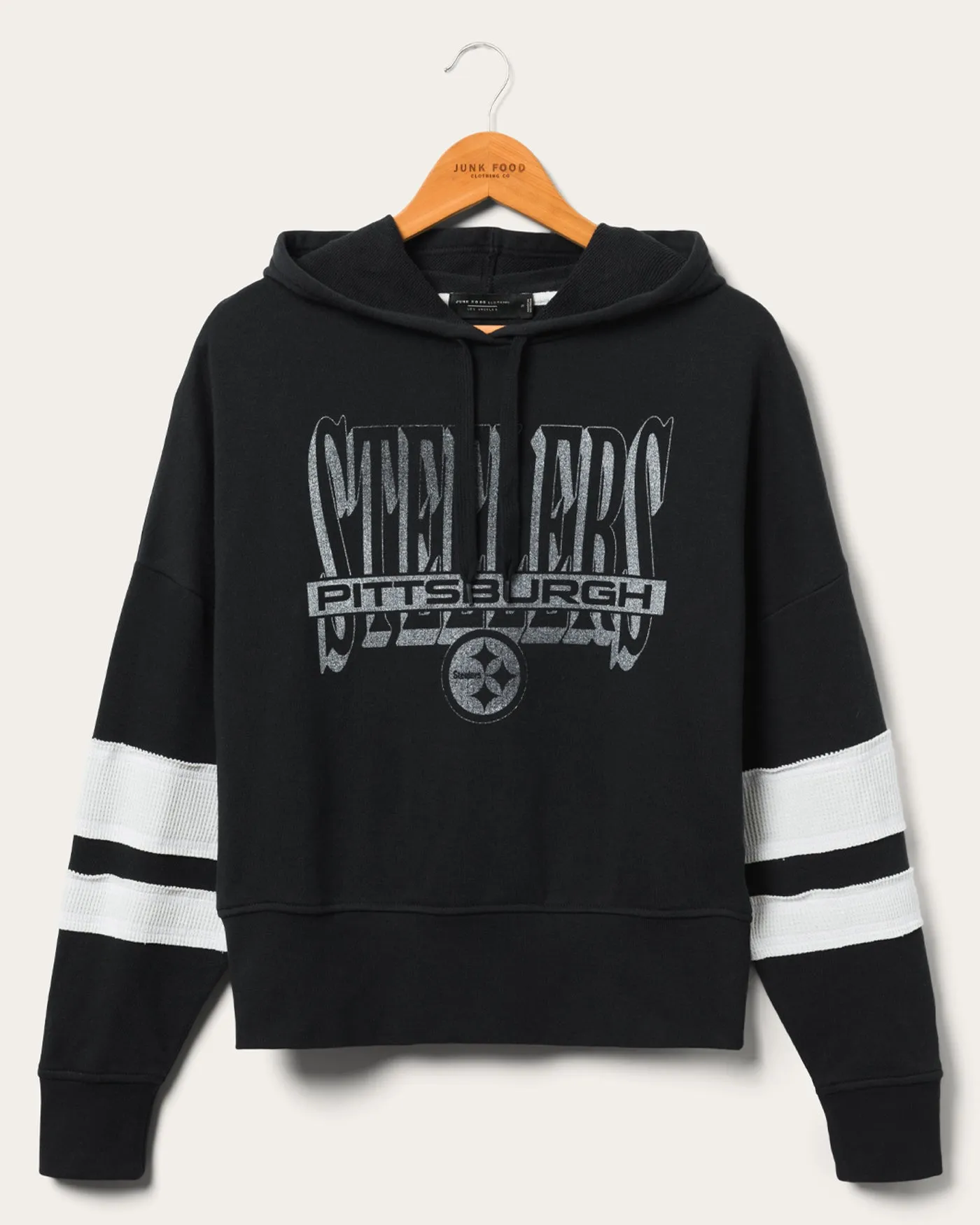 Women's Steelers Stripe Hoodie sold by Junk Food Clothing