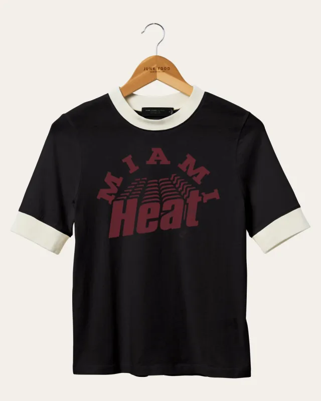 Women's NBA Miami Heat Slim Ringer Tee sold by Junk Food Clothing