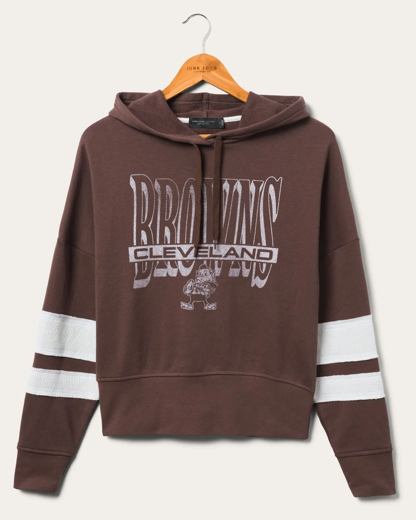 Women's Browns Stripe Hoodie sold by Junk Food Clothing