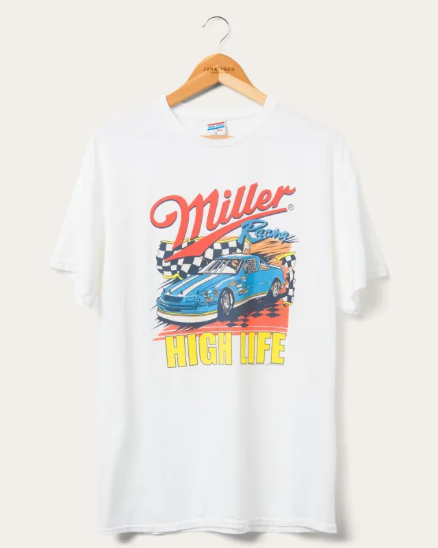 Unisex Miller High Life Racing Flea Market Tee sold by Junk Food Clothing