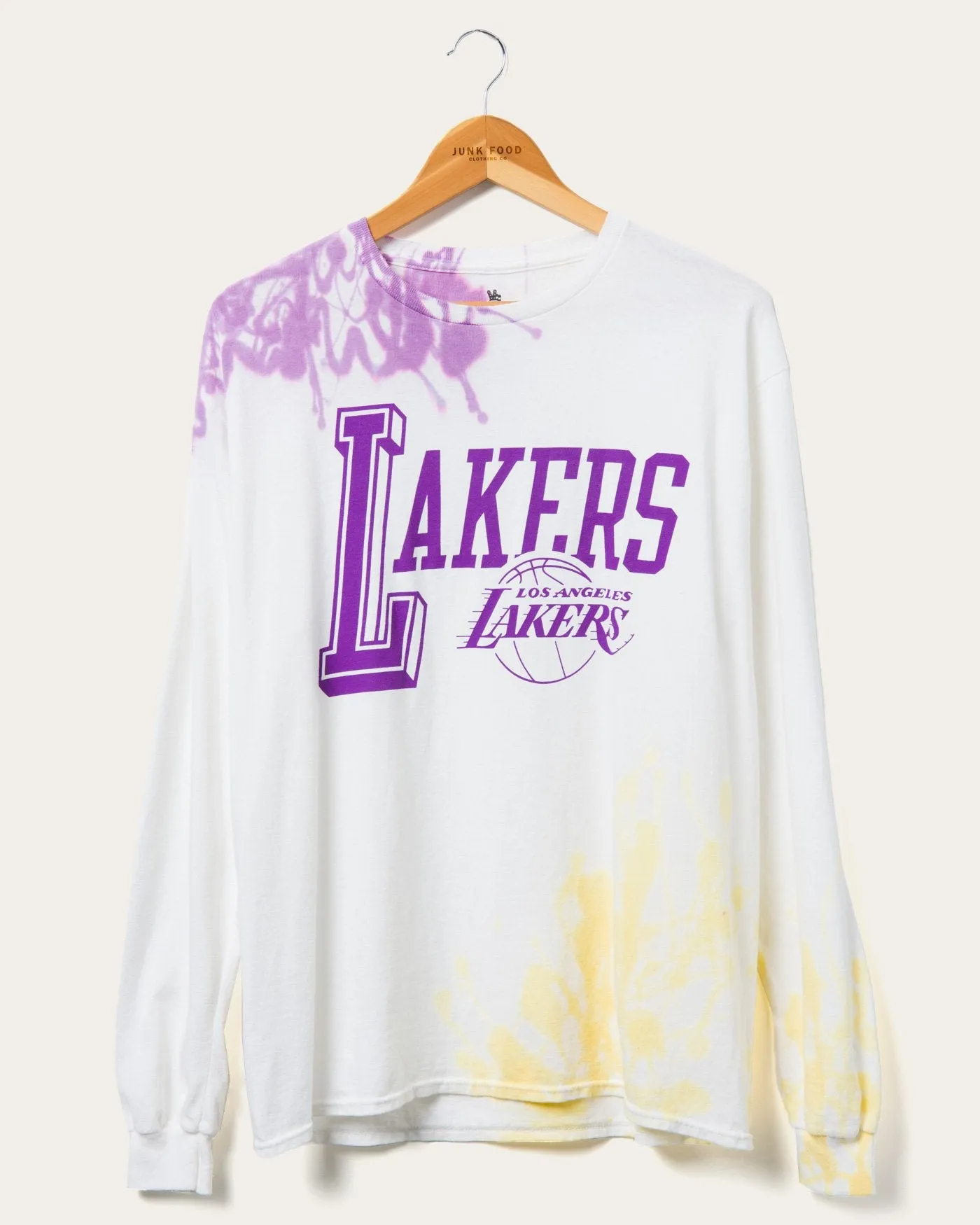 NBA Los Angeles Lakers Tie Dye Flea Market Long Sleeve Tee sold by Junk Food Clothing