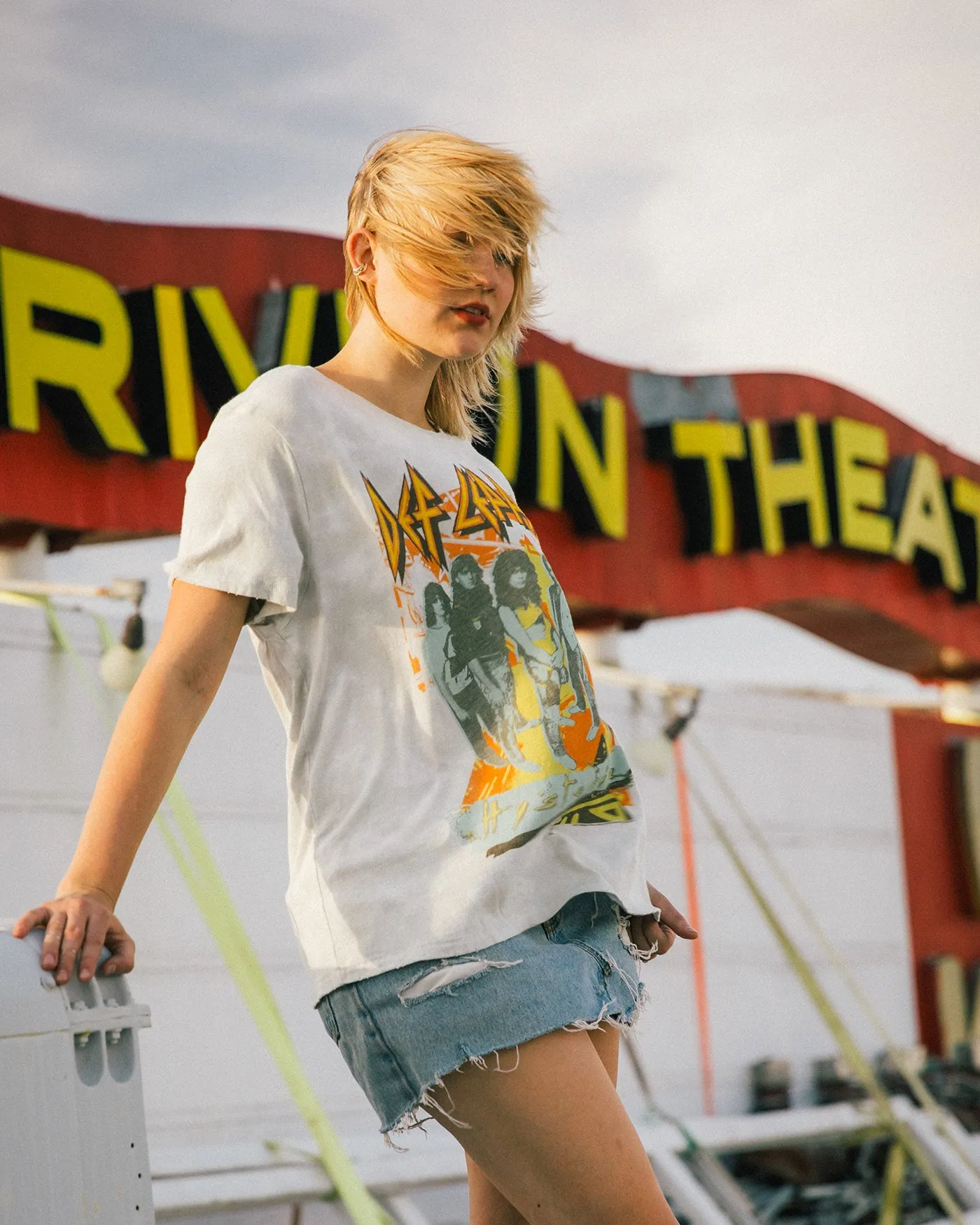 Def Leppard Hysteria Tie Dye Vintage Tee sold by Junk Food Clothing product image thumbnail 3