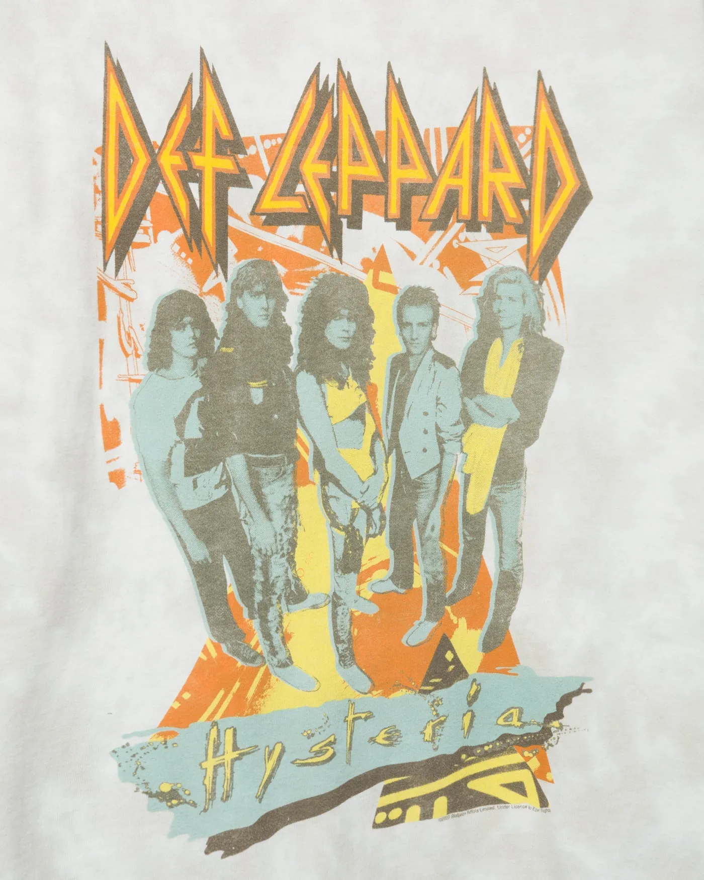 Def Leppard Hysteria Tie Dye Vintage Tee sold by Junk Food Clothing product image thumbnail 5
