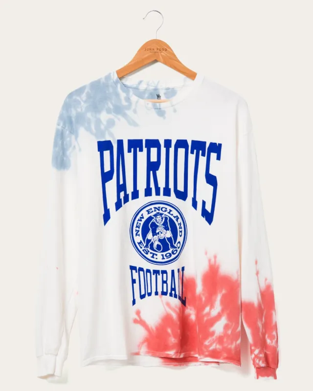 NFL New England Patriots Tie Dye Long Sleeve Flea Market Tee sold by Junk Food Clothing