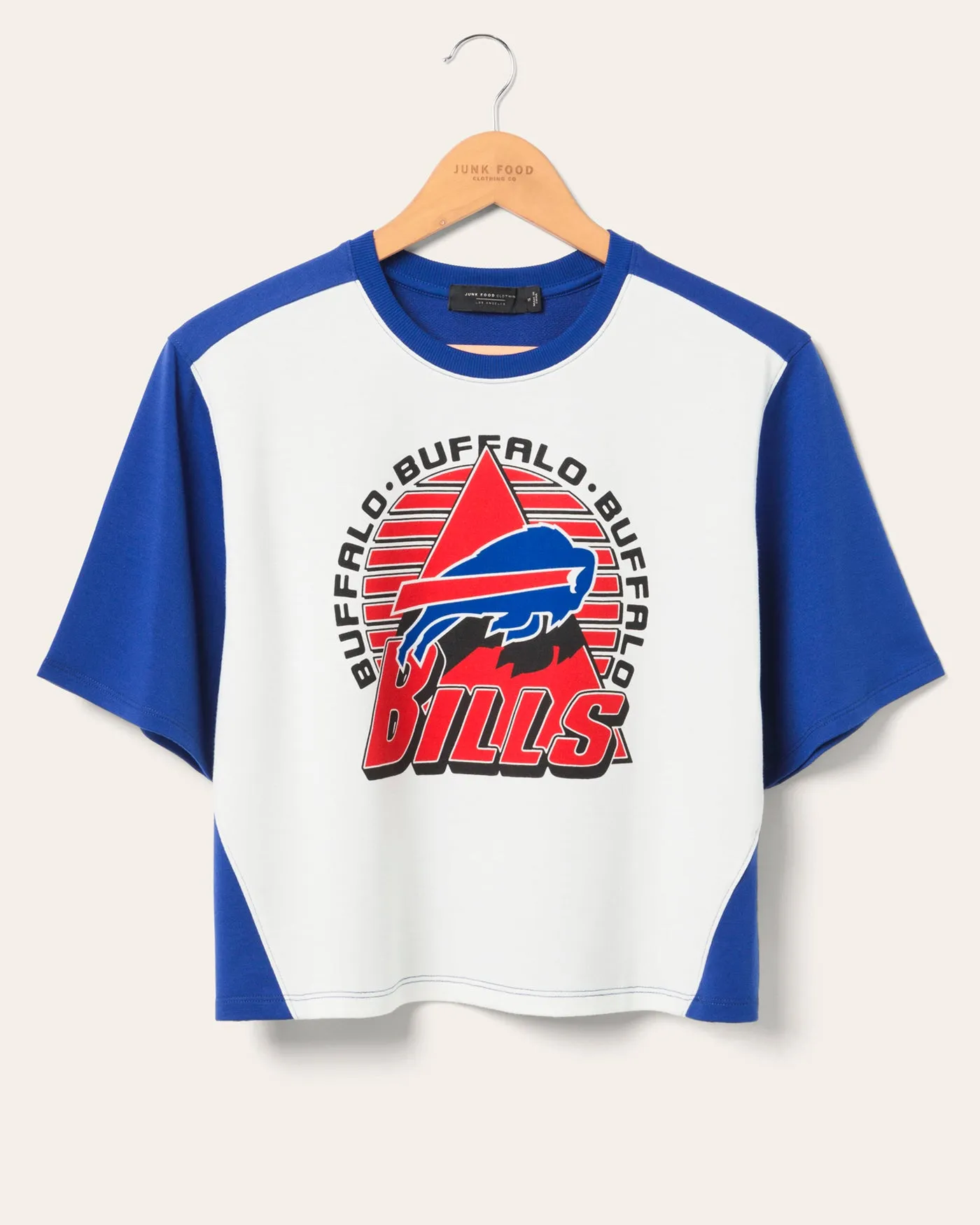 Women's Buffalo Bills Color Block Crop Tee sold by Junk Food Clothing