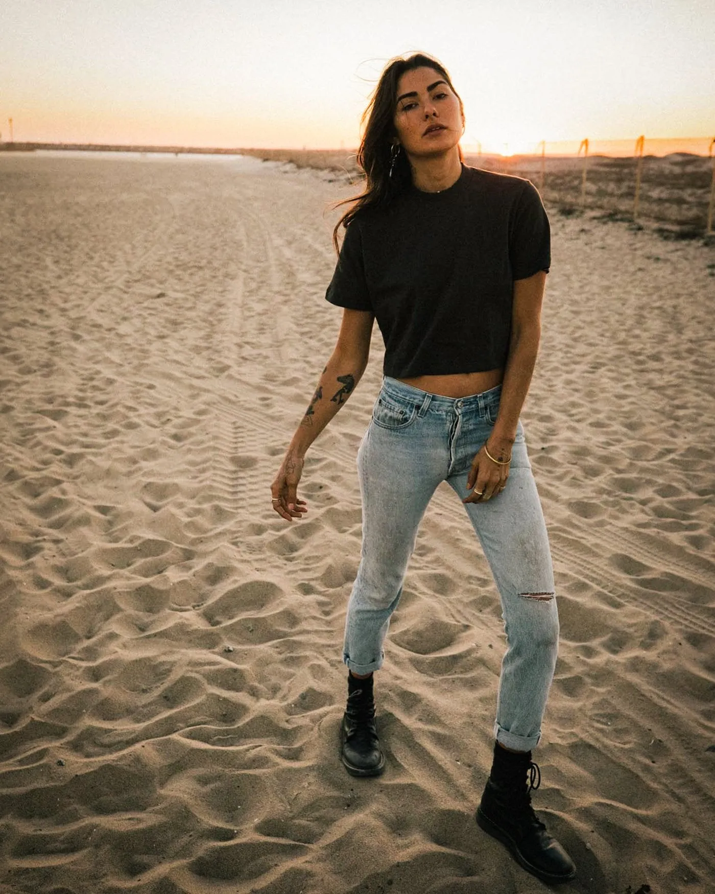 Women's Crop Mock Neck Tee sold by Junk Food Clothing product image thumbnail 3