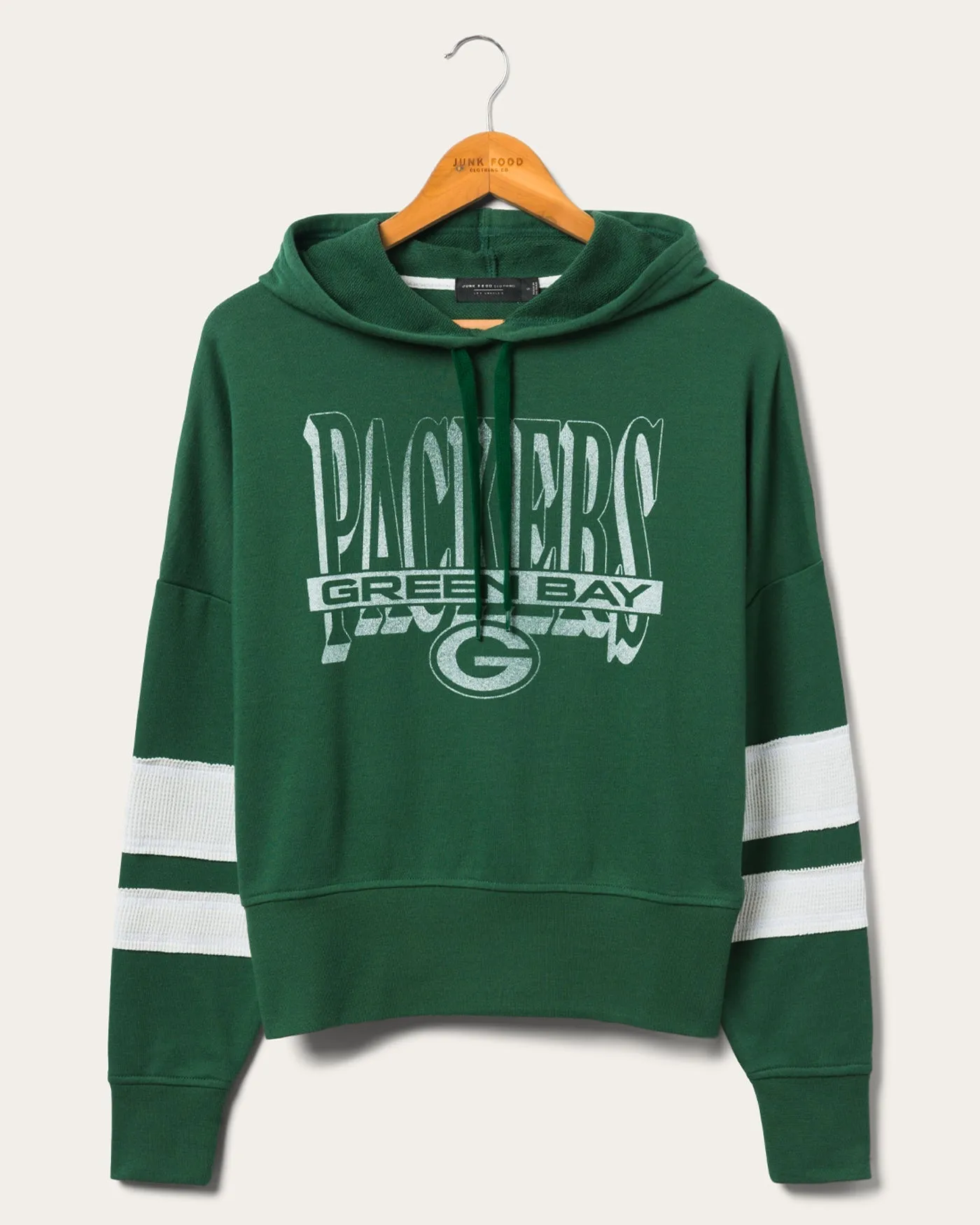 Women's Green Bay Packers Stripe Hoodie sold by Junk Food Clothing