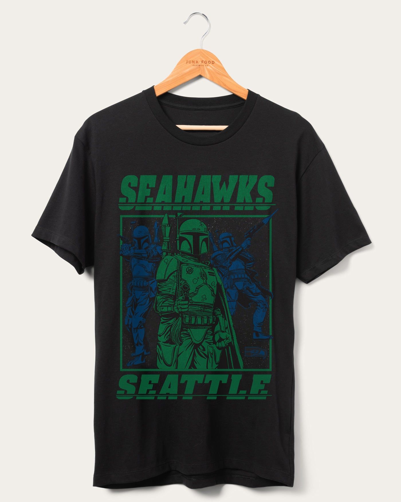 Seahawks Star Wars™ Boba Fett Showdown Fan Tee sold by Junk Food Clothing