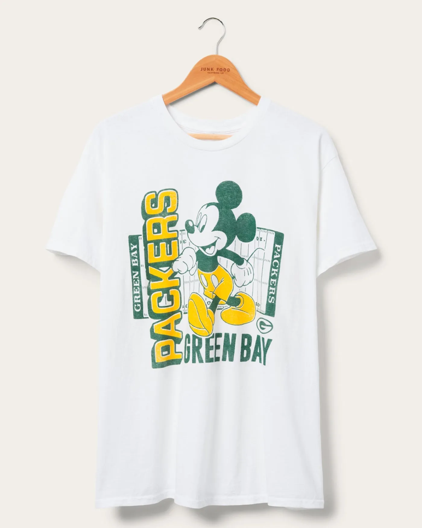 Green Bay Packers Mickey Field Tee sold by Junk Food Clothing