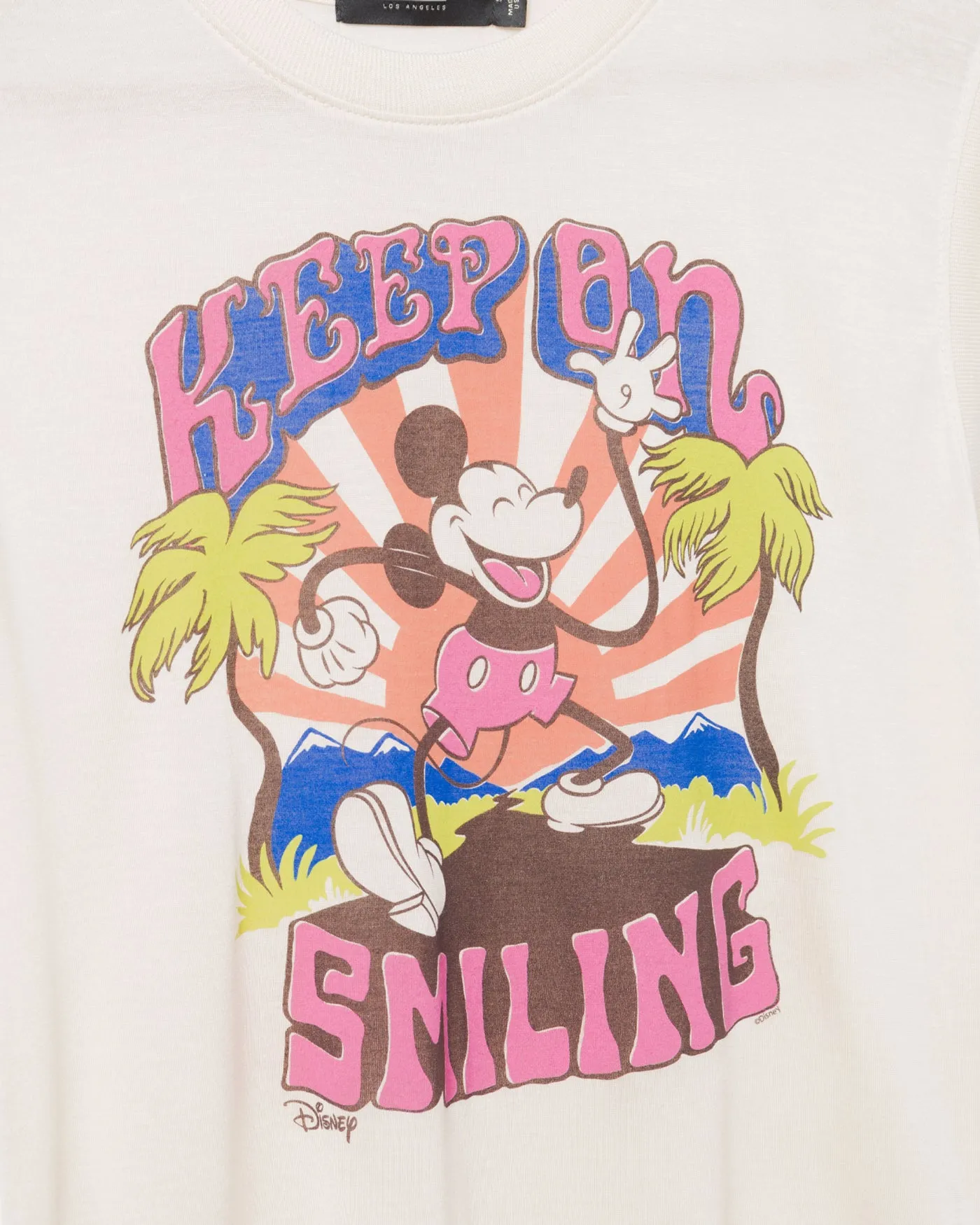 Women's Mickey Keep On Smiling Vintage Tissue Tank sold by Junk Food Clothing product image thumbnail 4