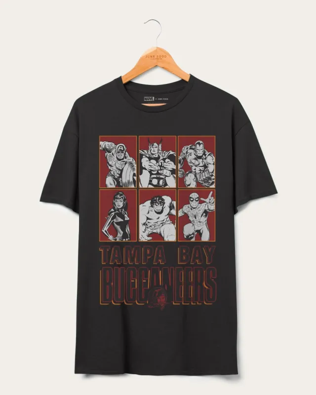 Buccaneers Marvel The Avengers Line Up Tee sold by Junk Food Clothing
