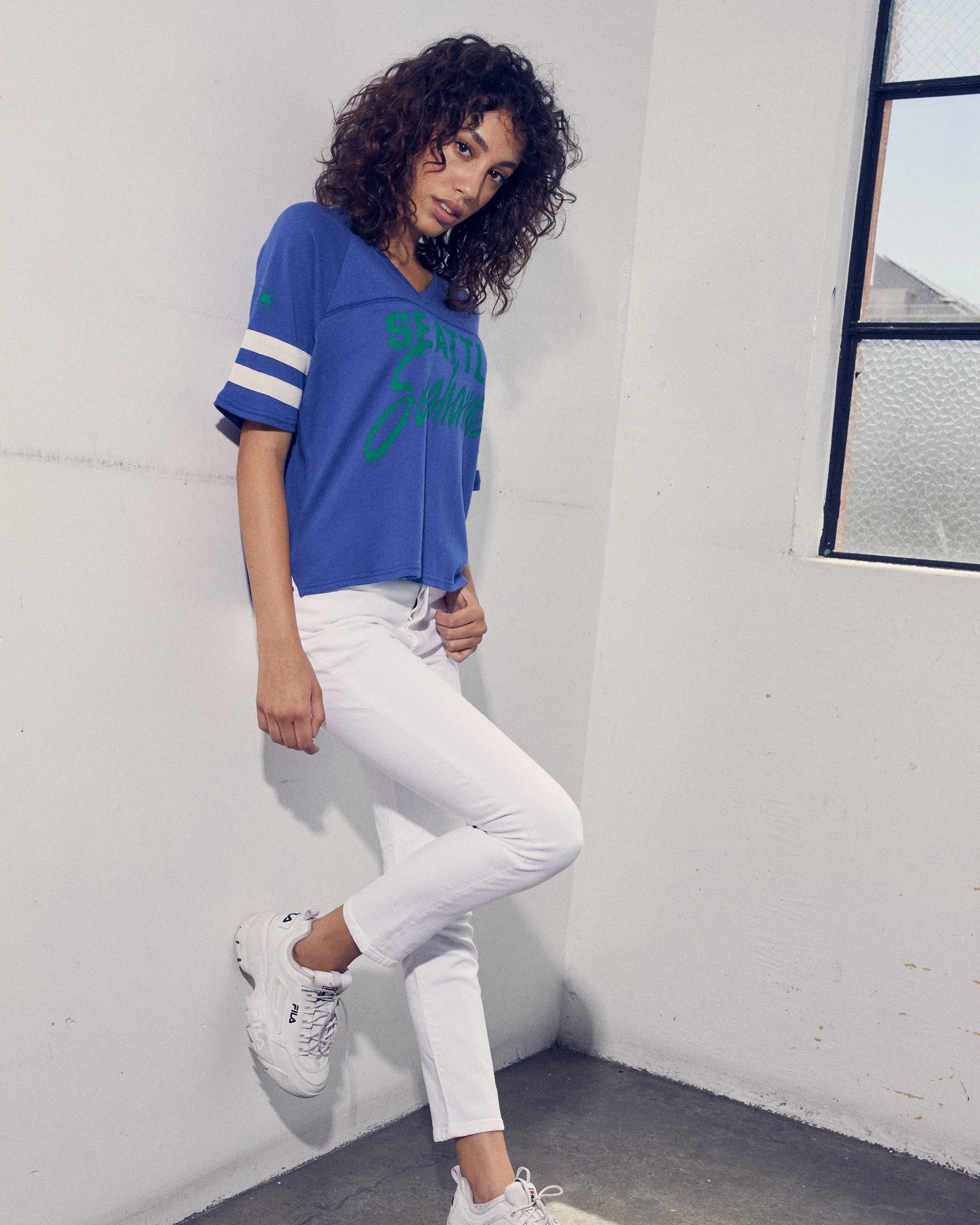 WOMENS SEAHAWKS VNECK TEE sold by Junk Food Clothing product image thumbnail 4