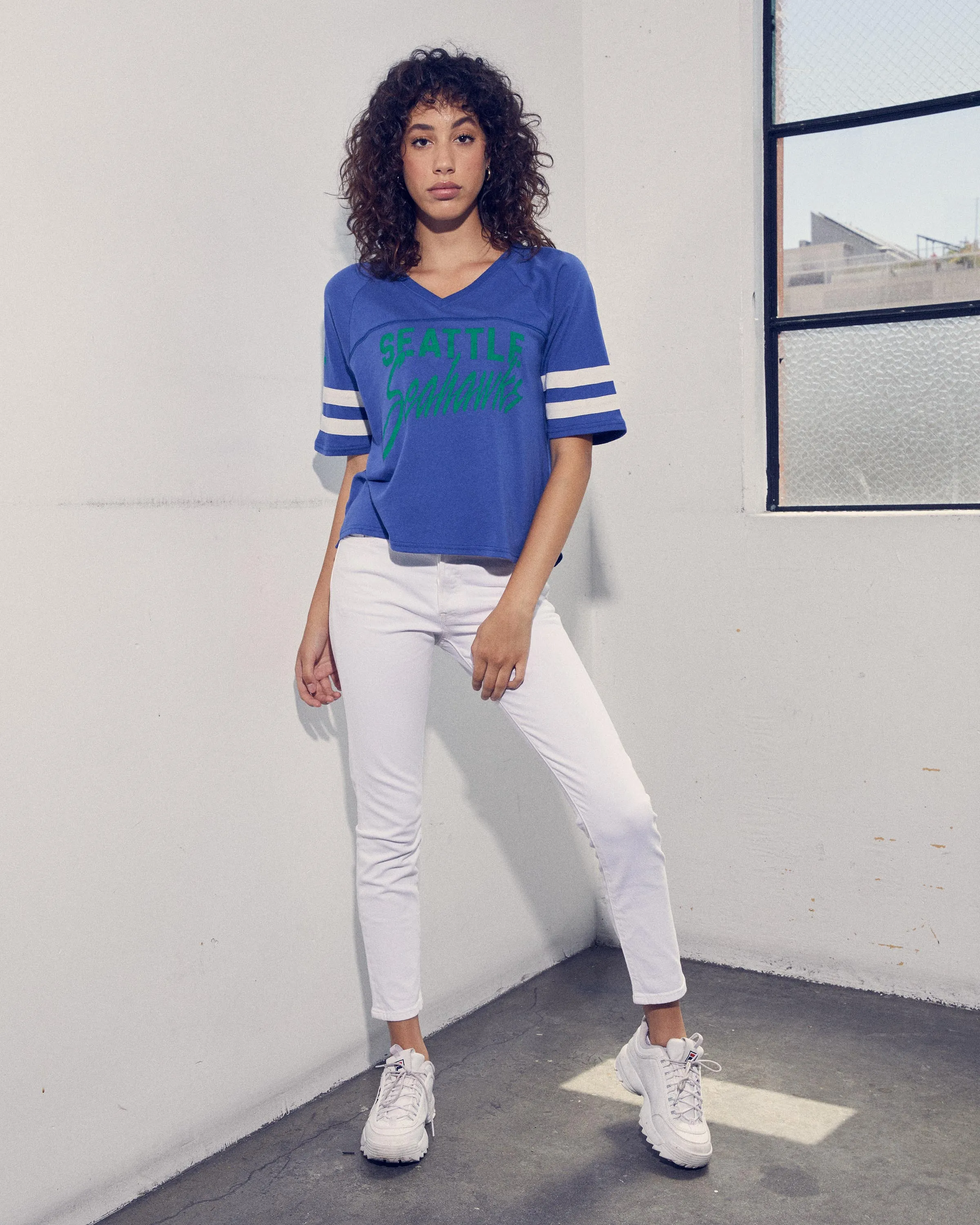 WOMENS SEAHAWKS VNECK TEE sold by Junk Food Clothing product image thumbnail 5