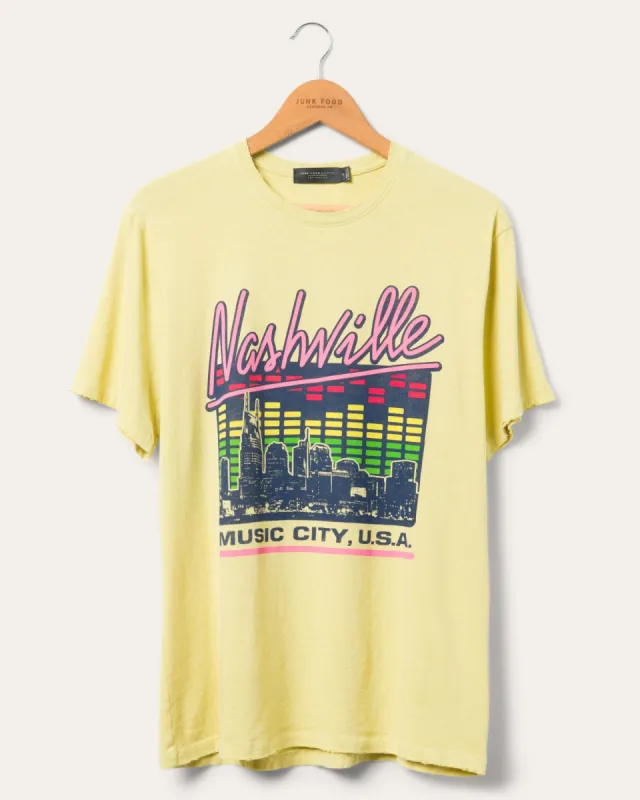 Nashville Music Skyline Vintage Tee sold by Junk Food Clothing