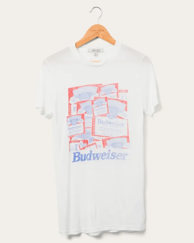 Women's Budweiser Labels Vintage Tissue Tee sold by Junk Food Clothing