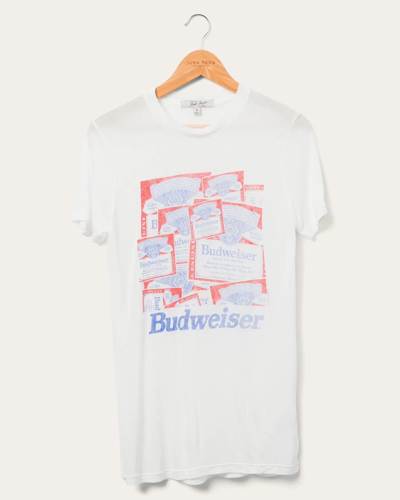 Women's Budweiser Labels Vintage Tissue Tee sold by Junk Food Clothing