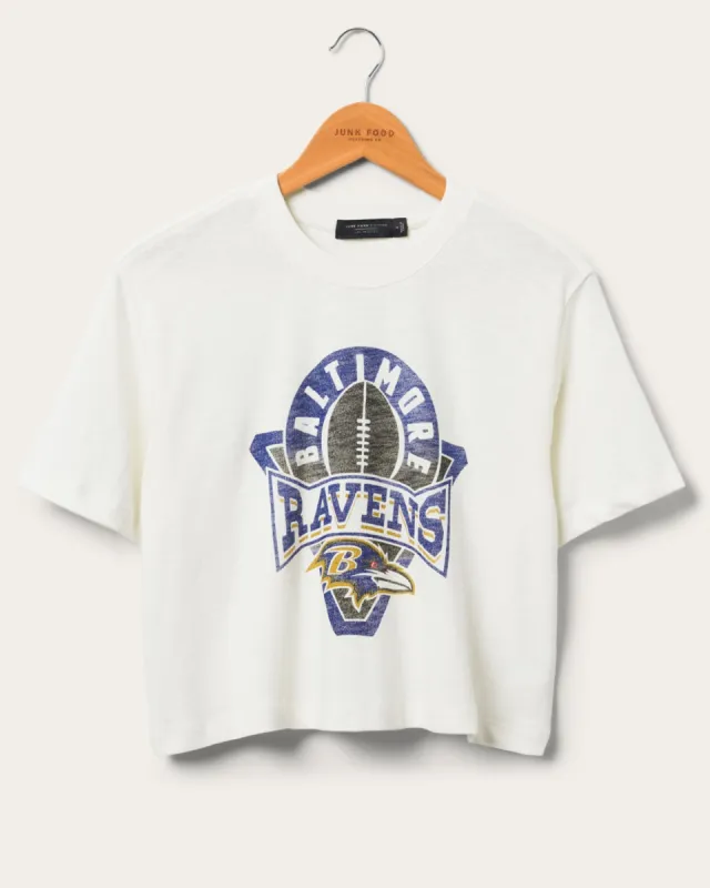 Women's Baltimore Ravens Mock Neck Crop Tee sold by Junk Food Clothing