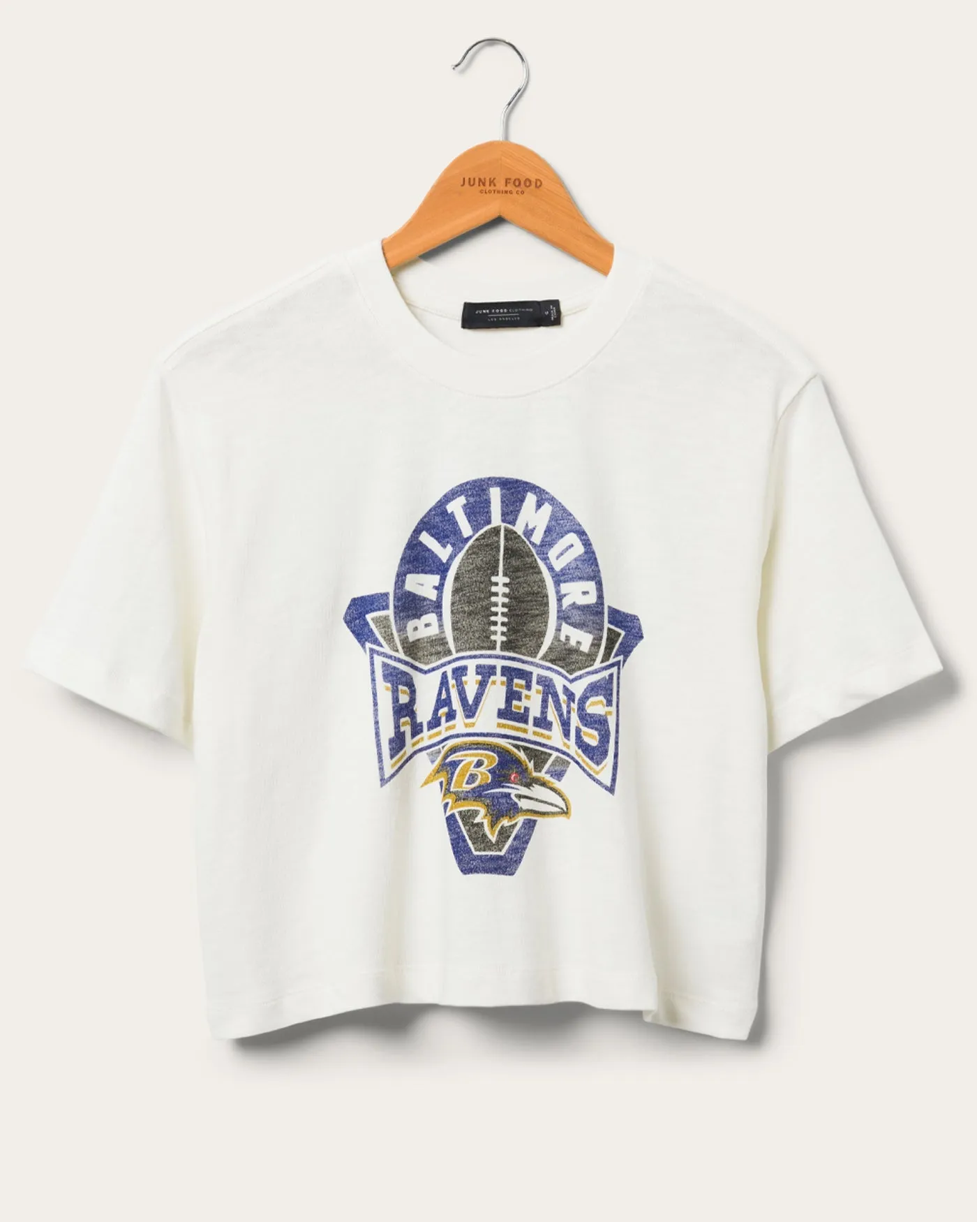 Women's Baltimore Ravens Mock Neck Crop Tee sold by Junk Food Clothing