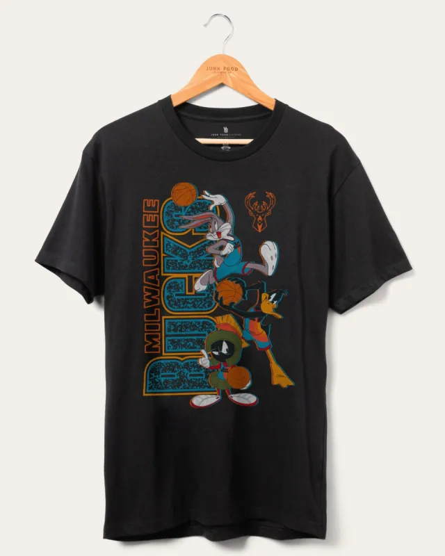 Unisex NBA x Space Jam: A New Legacy Bucks Street Ballin' Tee sold by Junk Food Clothing