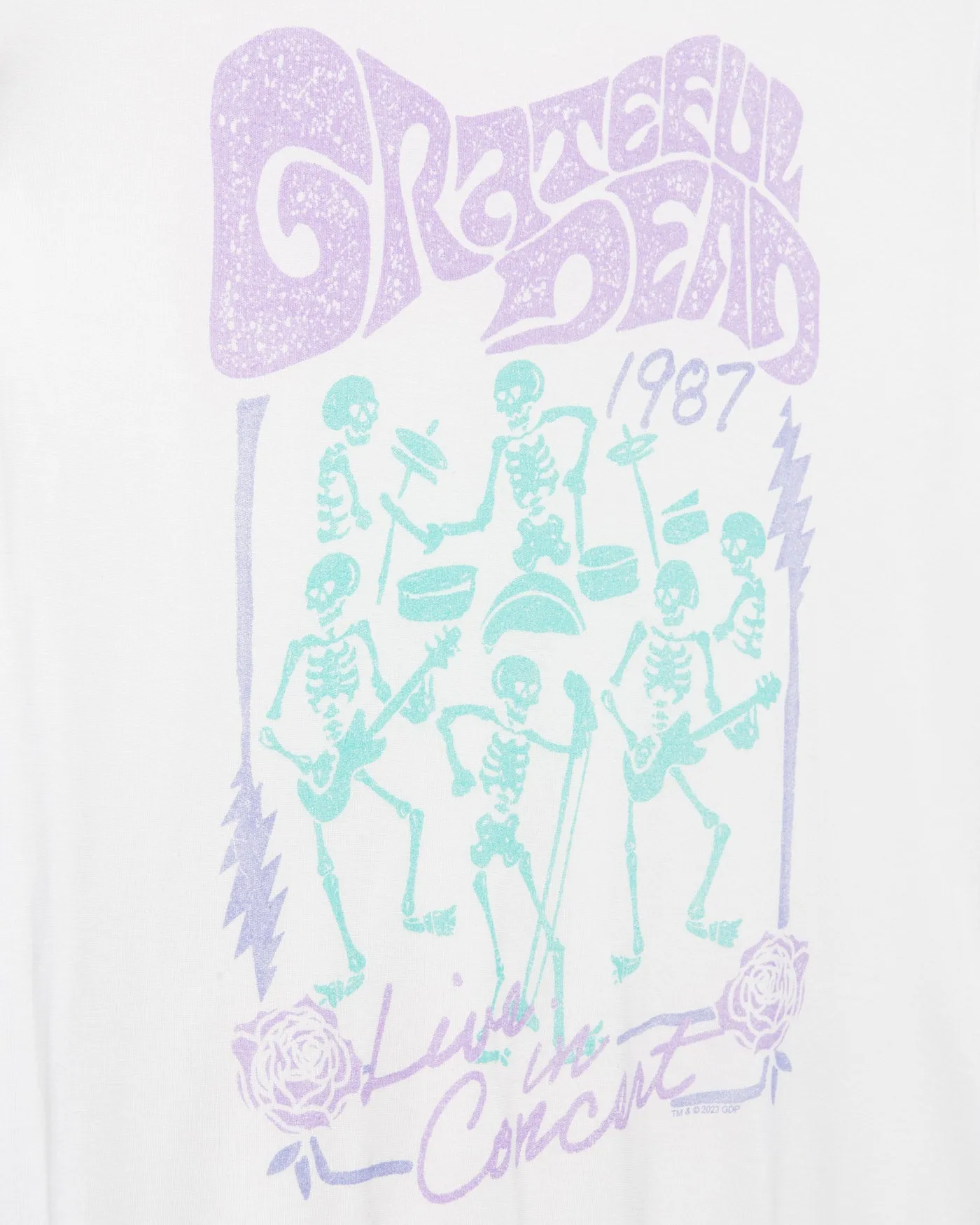 Women's Grateful Dead Live Vintage Tissue Tee sold by Junk Food Clothing product image thumbnail 4