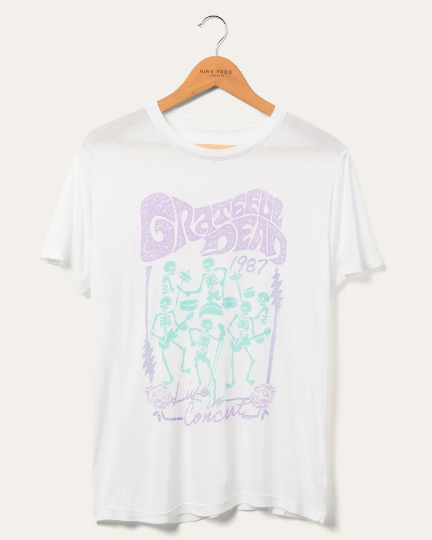 Women's Grateful Dead Live Vintage Tissue Tee sold by Junk Food Clothing