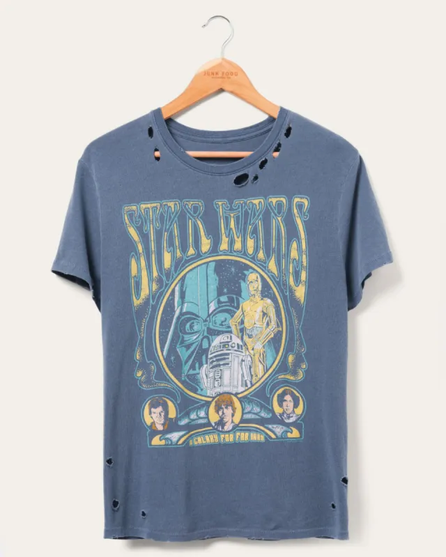 Women's Star Wars™ Galaxy Far Far Away Vintage Destroy Tee sold by Junk Food Clothing