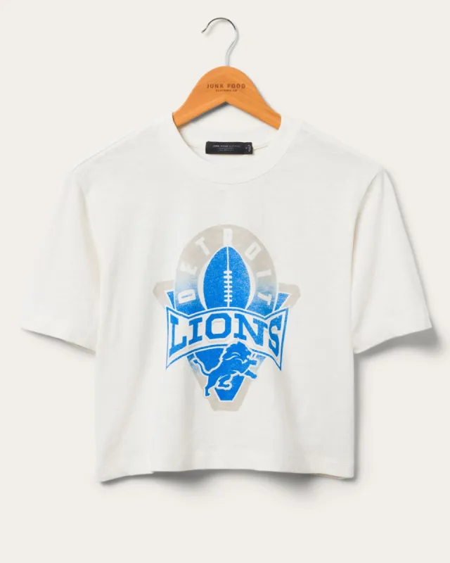 Women's Detroit Lions Mock Neck Crop Tee sold by Junk Food Clothing