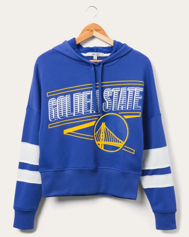 Women's Warriors Overtime Striped Fleece Hoodie sold by Junk Food Clothing