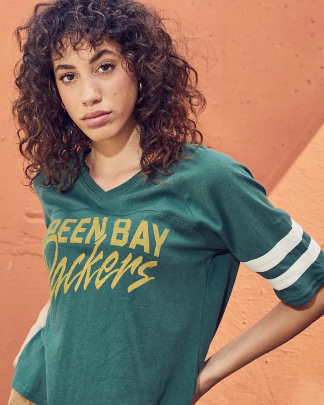 Women's Packers Vneck Tee sold by Junk Food Clothing