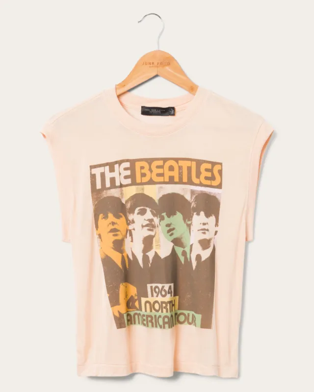 Women's The Beatles 1964 Tour Vintage Tissue Tank sold by Junk Food Clothing