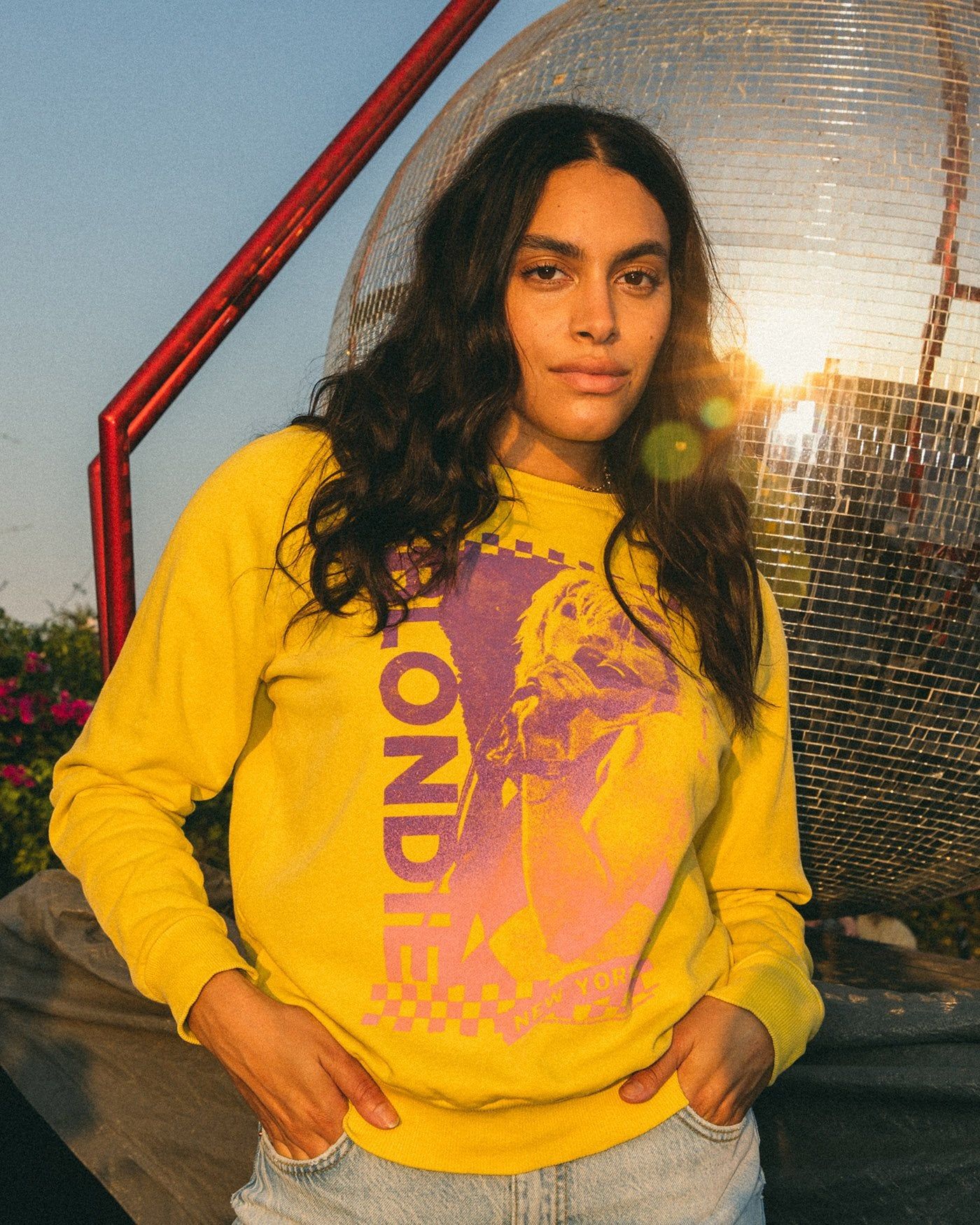 Women's Blondie NYC Raglan French Terry Crew Pullover sold by Junk Food Clothing product image thumbnail 2