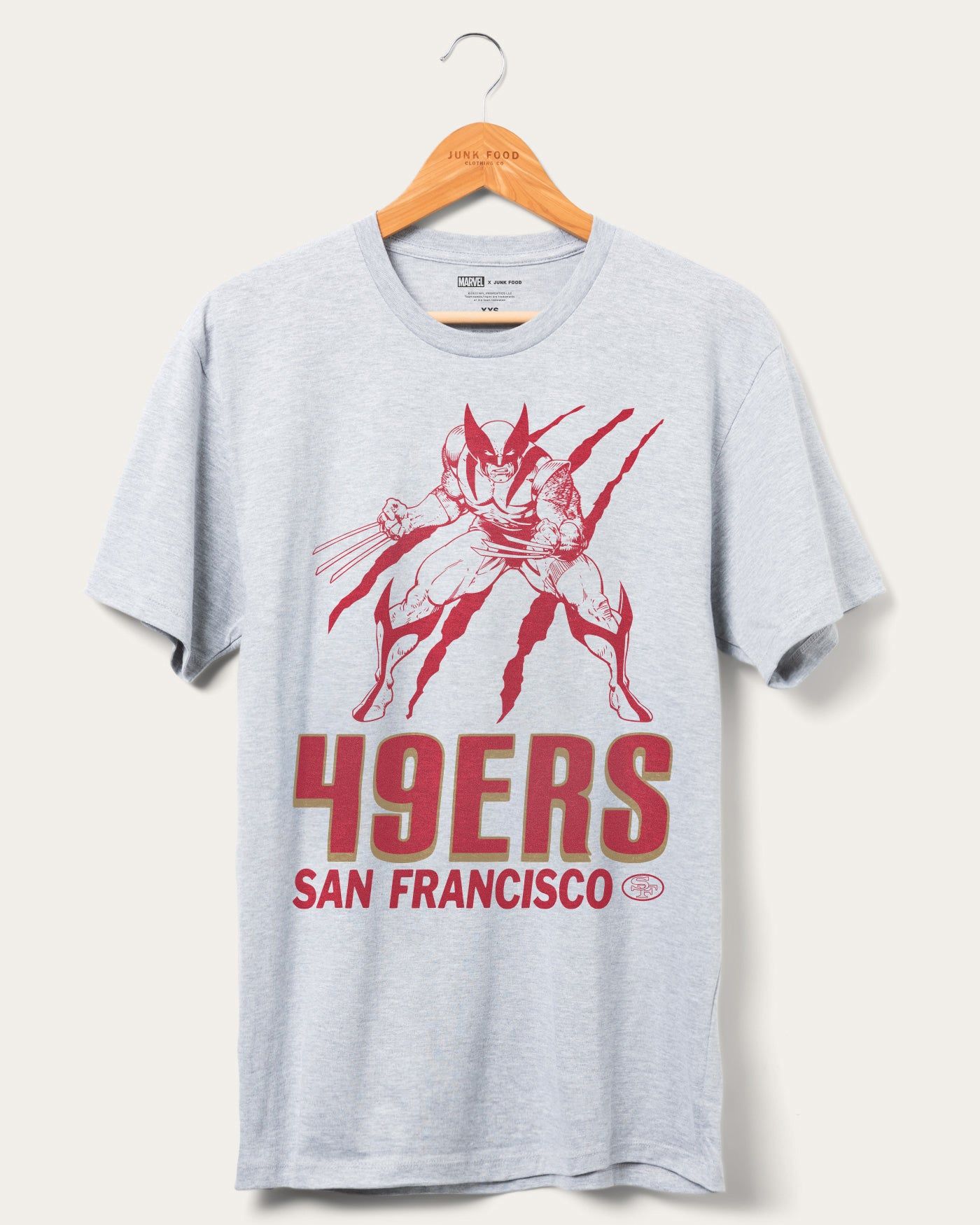 49ers Marvel Wolverine Slash Tee sold by Junk Food Clothing