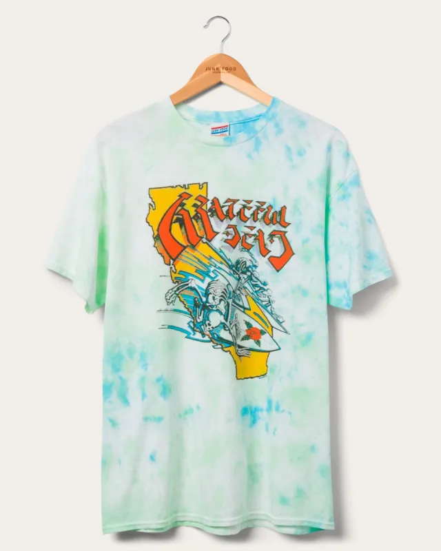Grateful Dead Neon Tie Dye Surfer Flea Market Tee sold by Junk Food Clothing