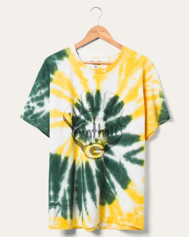 Green Bay Packers Football Tie Dye Tee sold by Junk Food Clothing