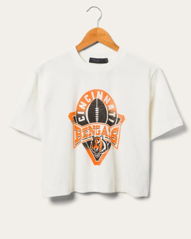 Women's Cincinnati Bengals Mock Neck Crop Tee sold by Junk Food Clothing