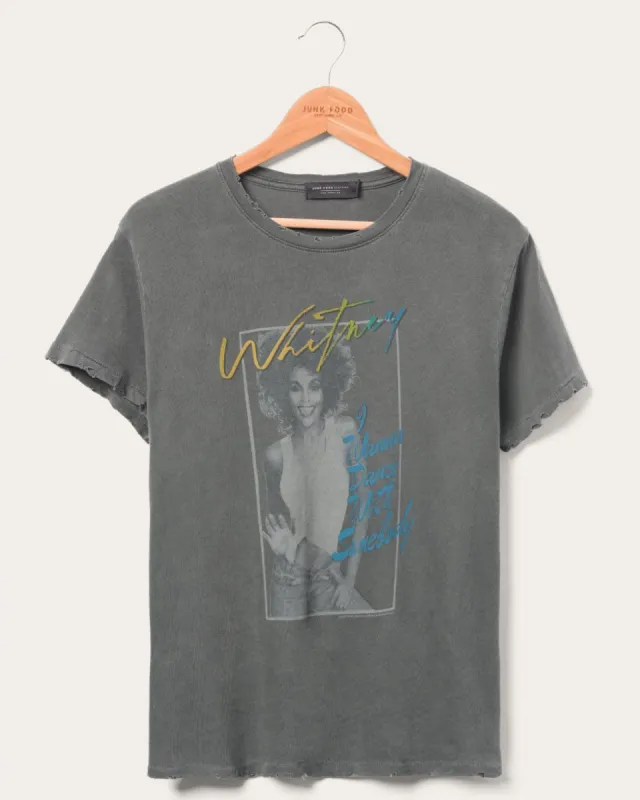 Women's Whitney Houston I Wanna Dance Vintage Tee sold by Junk Food Clothing