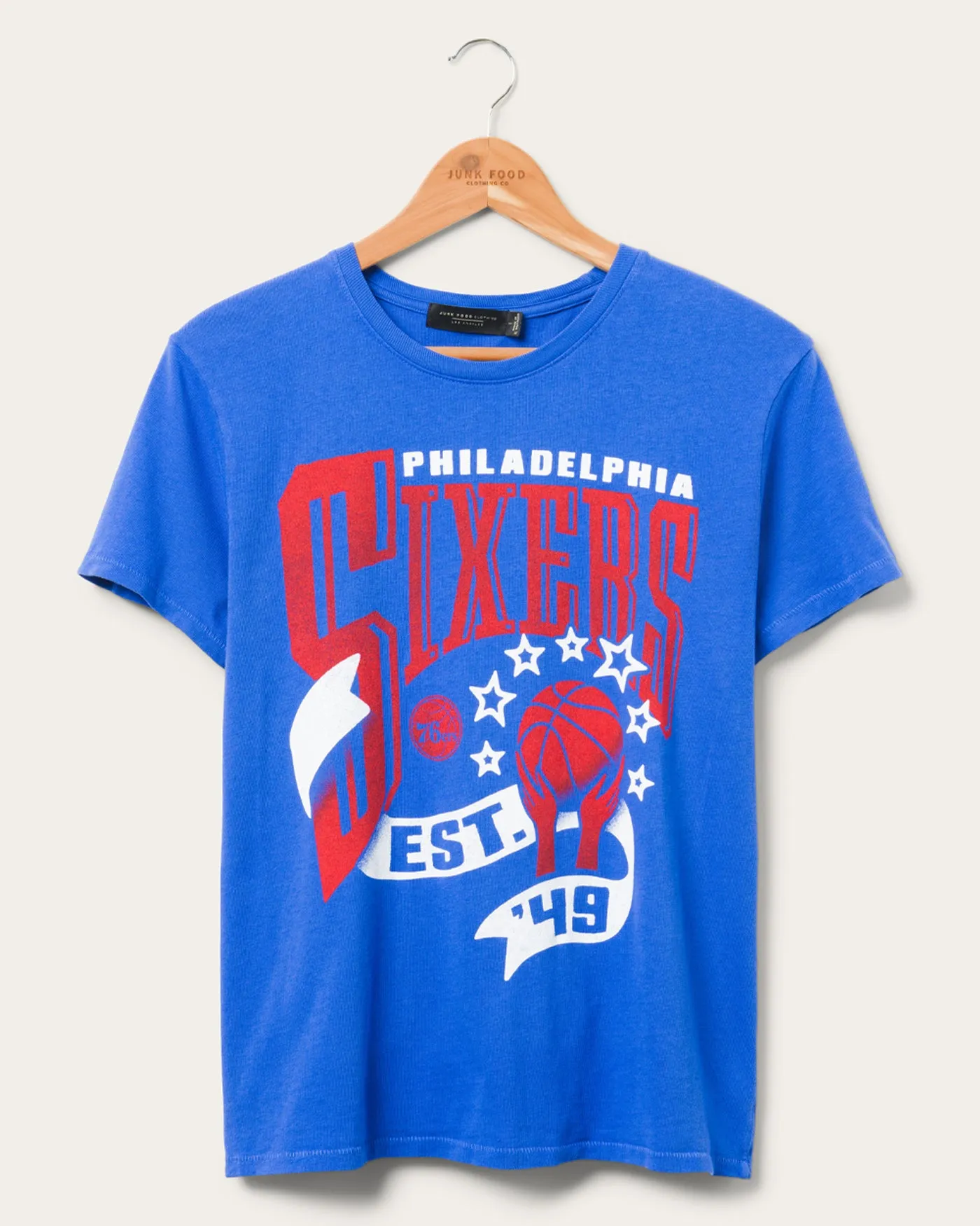 Women's 76ers Banner Vintage Tee sold by Junk Food Clothing