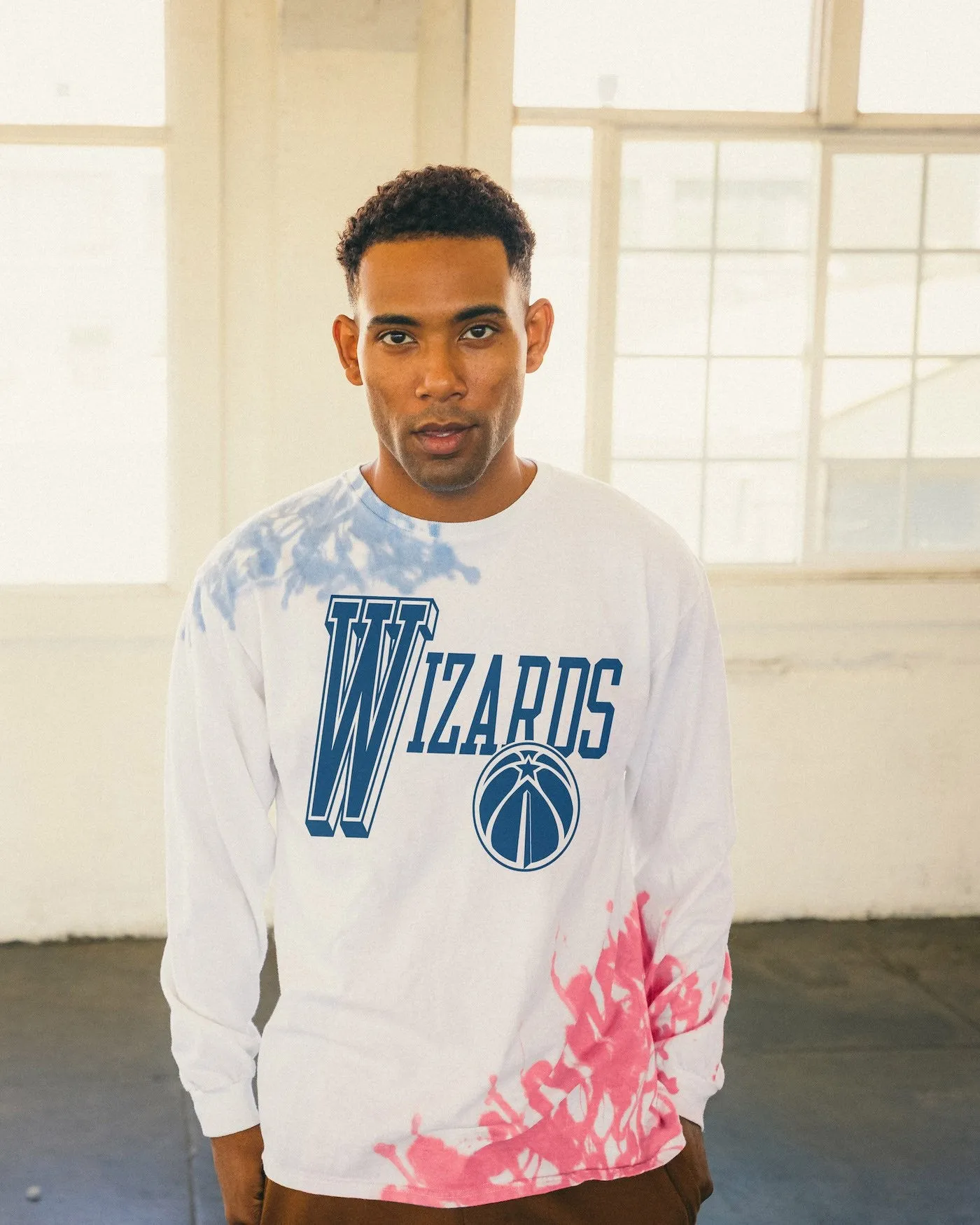 NBA Washington Wizards Tie Dye Flea Market Long Sleeve Tee sold by Junk Food Clothing product image thumbnail 2