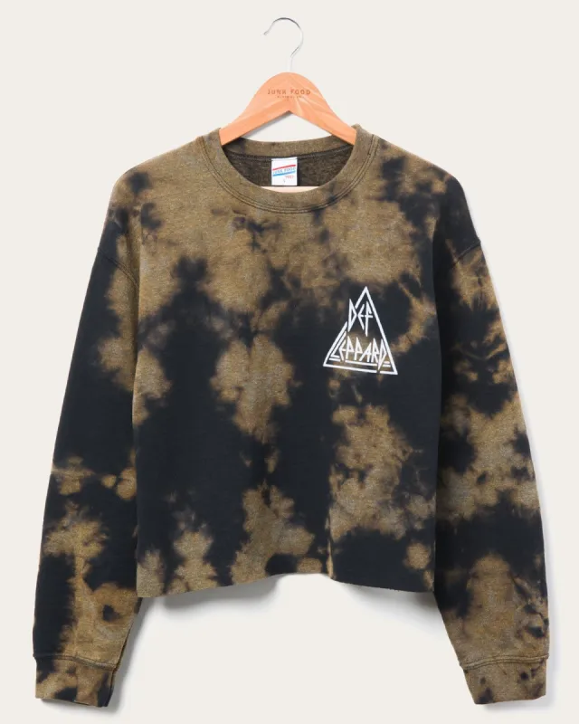 Women's Def Leppard Tie Dye Flea Market Cropped Fleece sold by Junk Food Clothing
