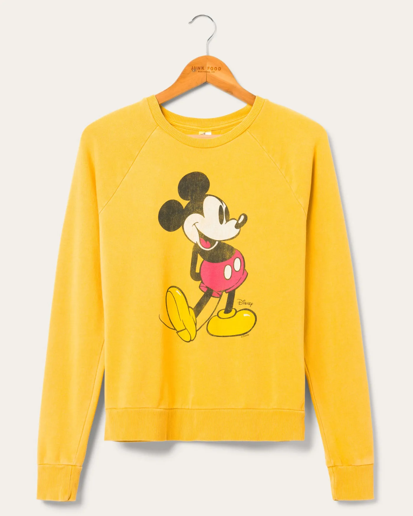 Women's Mickey Mouse Fleece Vintage Raglan Pullover sold by Junk Food Clothing