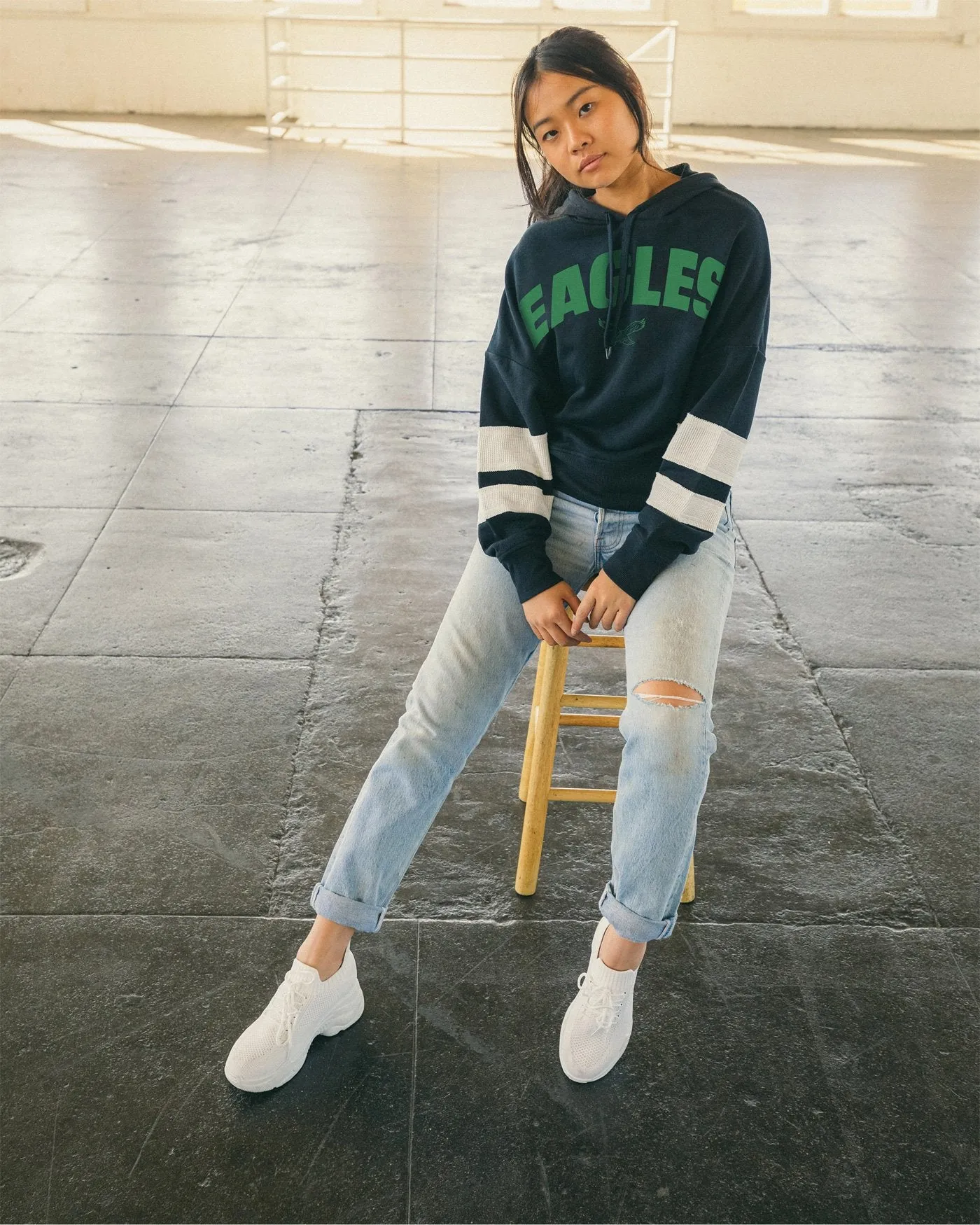 Women's NFL Eagles Sideline Striped Fleece sold by Junk Food Clothing product image thumbnail 2