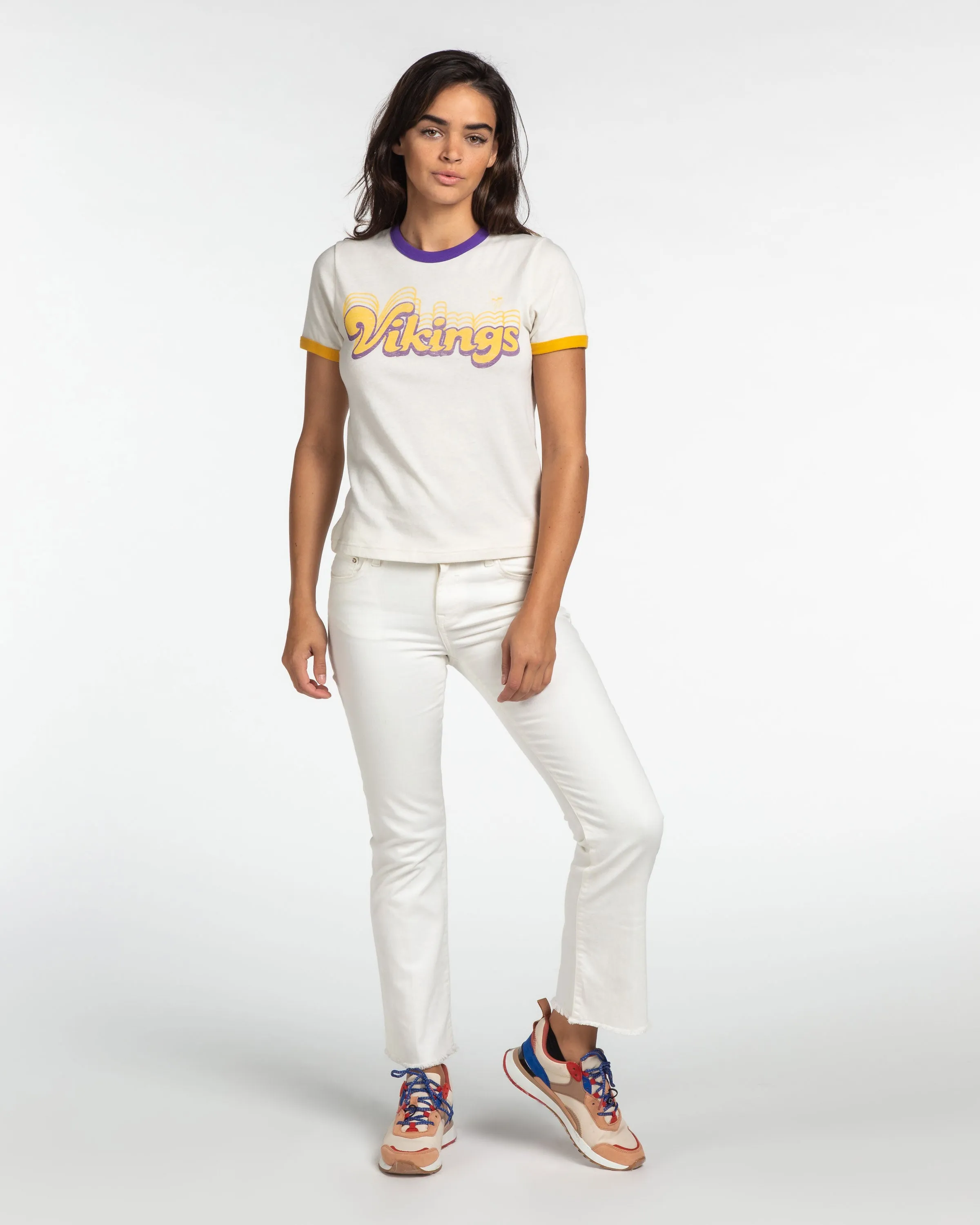 Women's Vikings Retro Ringer Tee sold by Junk Food Clothing product image thumbnail 4