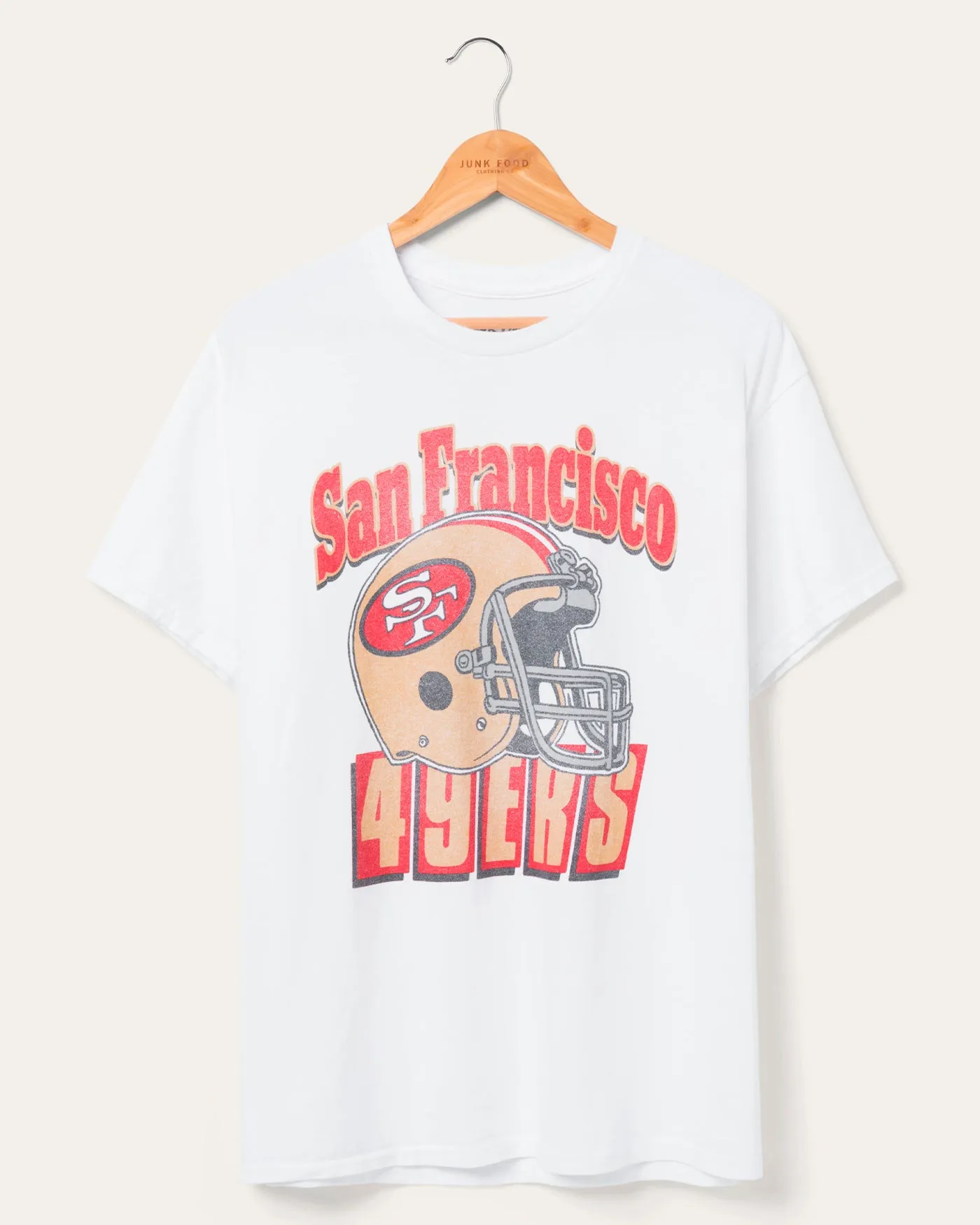 San Francisco 49ers Throwback Helmet Flea Market Tee sold by Junk Food Clothing